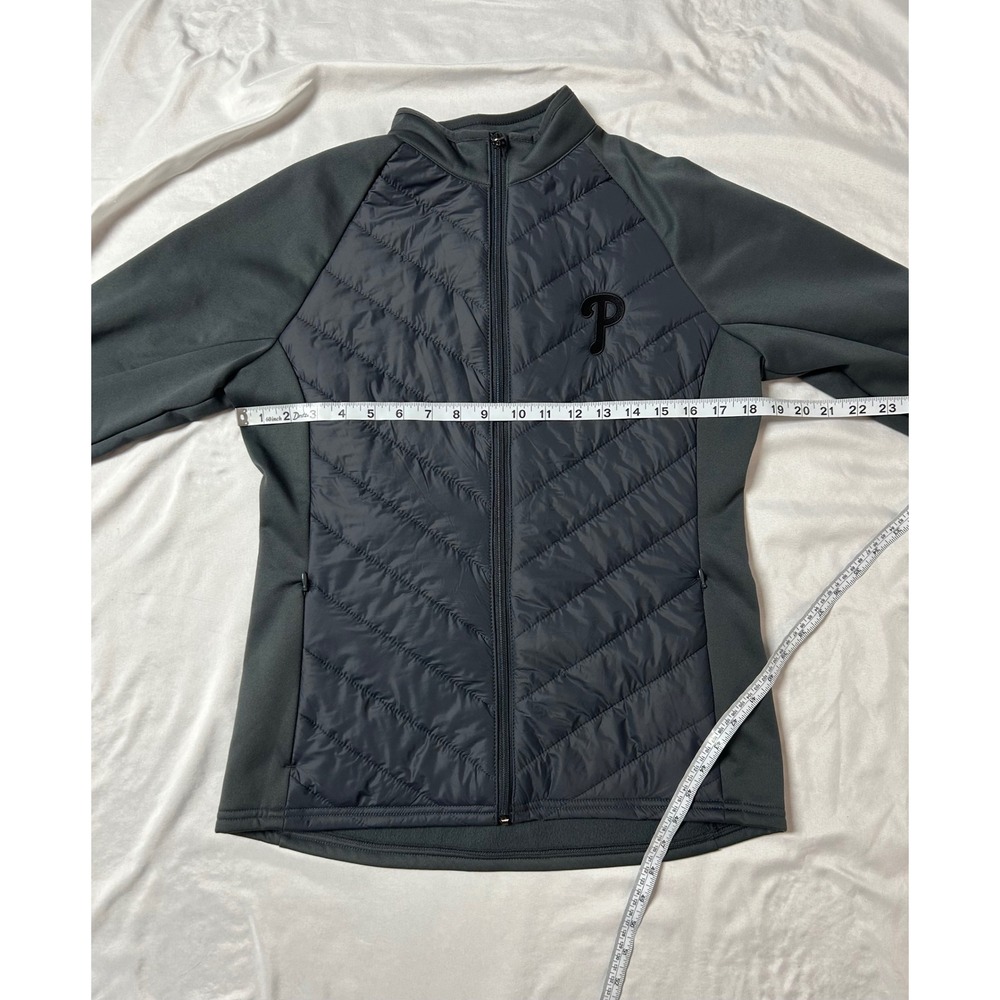 Antigua Philadelphia Phillies MLB Hybrid Quilted Full Zip Jacket Gray Womens S - Picture 14 of 15